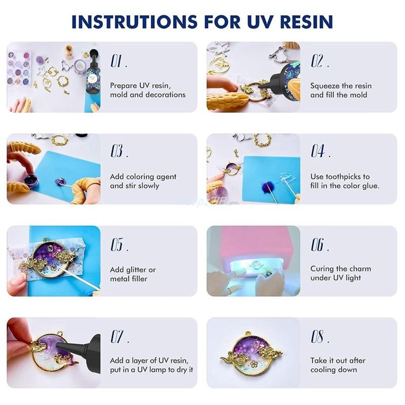 Nhựa UV - 100G Pha Lê Loại Cứng Keo UV Chữa Nhựa Epoxy Để Làm Đồ Trang Sức DIY, Trang Trí Thủ Công Chống Trầy Xước