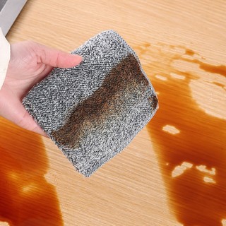 Sét 10 khăn lau tay lau bếp 2 mặt 2 chất liệu, màu ghi sạch sẽ SUNND