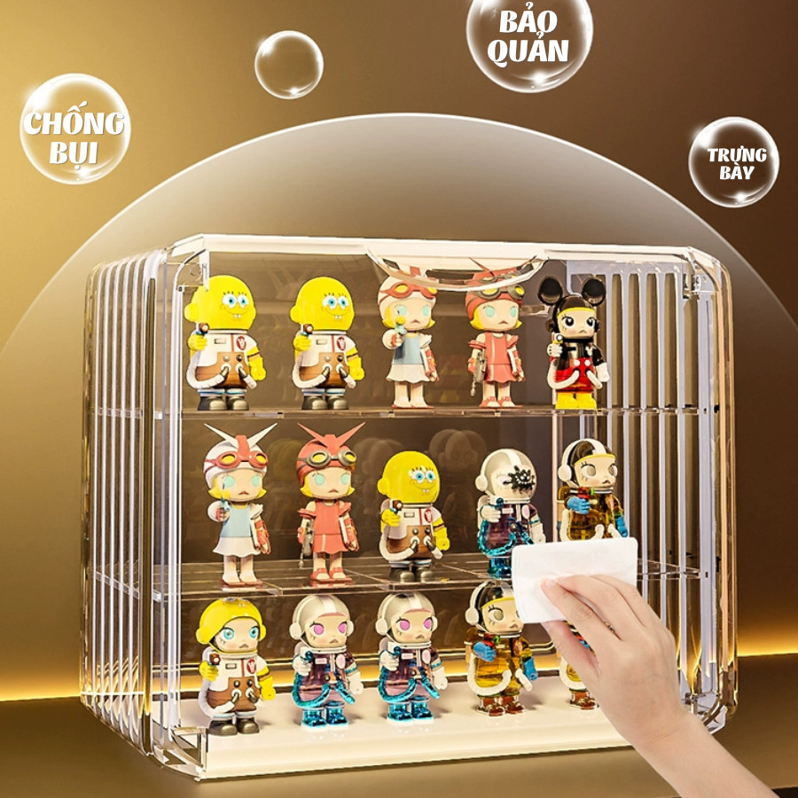 Tủ Nhựa Trong Suốt Trưng Bày Mô Hình Lego, Hộp Trong Suốt trưng Bày búp bê Labubu Đồ trang trí
