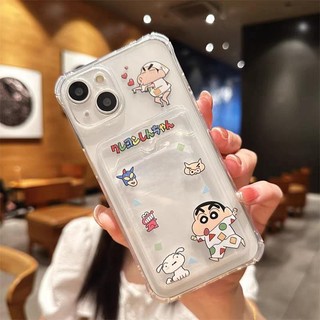 Ốp Điện Thoại Di Động Cho OPPO A15 A15S A16 A16S A16K A3S A5S A5 A5 A9 2020 A1K A54 4G A98 Reno 6 7 8 5G Vỏ Đựng Thẻ Ảnh Gia Đình Crayon Shin-chan Dễ Thương