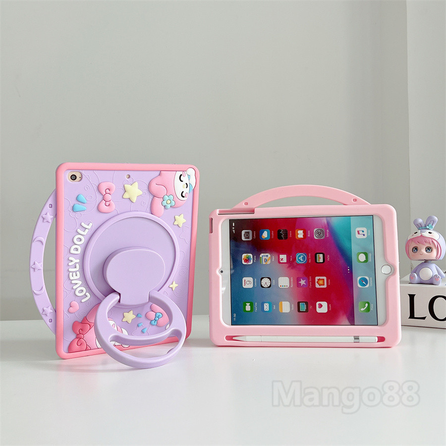 Ốp Lưng Cho Redmi Pad 2 Pro 12.1 inch 2025 Xiaomi Poco Pad M1 12.1Inch 5G Redmi Poco Pad Pro 12.1 "2024 Máy Tính Bảng Xoay 360 Mềm Keo Đứng Dây Đeo Vỏ Hoạt Hình