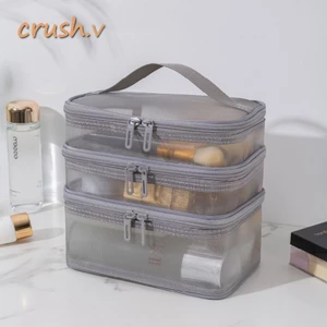 Túi sắp xếp trang điểm, Túi đựng mỹ phẩm du lịch lưới trong suốt 1 / 2 / 3 lớp, Trang điểm lưu trữ dung lượng lớn thời trang dành cho nữ