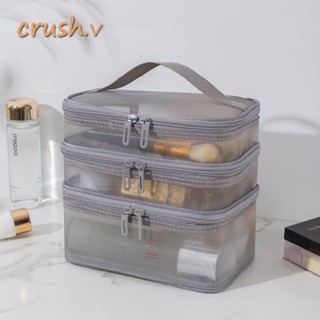 [Crush] Túi sắp xếp trang điểm, Túi đựng mỹ phẩm du lịch lưới trong suốt 1 / 2 / 3 lớp, Trang điểm lưu trữ dung lượng lớn thời trang dành cho nữ
