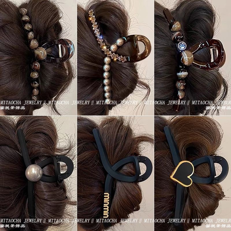 Kẹp Tóc Nữ 2026 Phong Cách Mới Kẹp Tóc Tròn Lớn Đính Hạt Kẹp Thời Trang Phụ Kiện Tóc