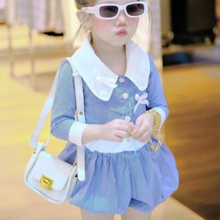 S222-[tomnaukid]Set áo dài tay phối quần bí dành cho bé gái Size từ 8-28Kg