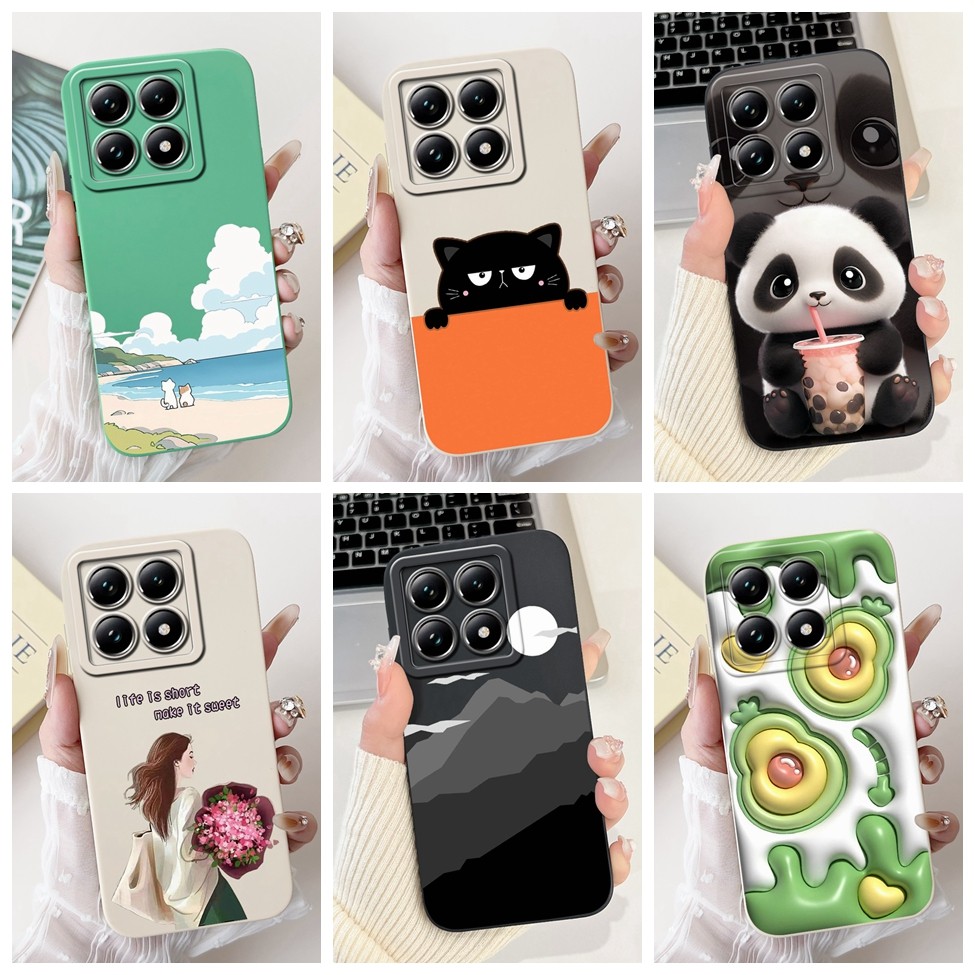 Ốp lưng Xiaomi 14TPro Thẩm Mỹ Dễ Thương Thời Trang Ngộ nghĩnh Hoạt Hình Cô Gái Gấu Trúc Mèo Ốp lưng Xiaomi 14T Pro