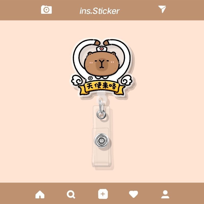 Thẻ bảng tên yoyo rút gọn hình Capypara cute, hình theo yêu cầu  - Xưởng quà tặng Sango