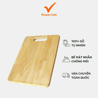 Thớt gỗ vuông Quang Minh kích thước 25x35x1.8cm gỗ cao su chắc tay hàng xuất khẩu
