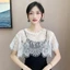 Khăn choàng ren AWNGD, Khăn choàng ren trắng đen rỗng, Áo choàng nữ Shrug Cape Poncho Xuân Thu