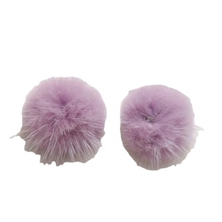 4cm phụ kiện bông tai DIY lông chồn, phụ kiện tóc mũ, nguyên liệu bán buôn