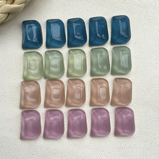 Hình Học Không Đều Hình Chữ Nhật Nước Ripple Nhựa Nửa Viên Miếng Dán diy Handmade Bông Tai Trang Sức Bán Buôn