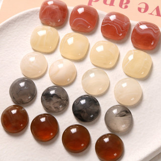 18mm Mực Nhám Vuông Tròn Miếng Dán Tự Làm Nhựa Phụ Kiện Bông Tai Kẹp Tóc Vỏ Điện Thoại Chất Liệu Bán Buôn
