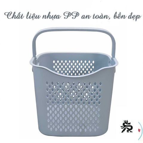 Giỏ caro cao, giỏ đựng đồ đa năng có quai xách nhựa Việt Nhật, Giỏ đựng quần áo thiết kế hiện đại (MS:3373)-Buônrẻ 01242