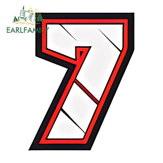 EARLFAMILY 13cm Đường Đỏ Trắng Đua Số Xe Miếng Dán Chống Nắng Tắc Xước Decal Thích Hợp Cho Xe Máy Windows Cản Laptop