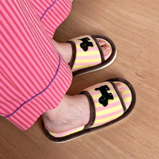 XIXITIAO Dép Vải Lanh Cotton Xuân Hè Điều Hòa Không Khí Phòng Nhà Nữ Màu Sắc Độc Đáo Phù Hợp Với Giày Sàn Sọc