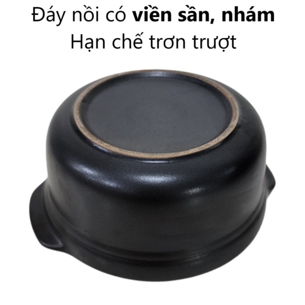 Nồi đất sứ loại 2 tráng men chống dính - Có nắp, sâu lòng, cạn lòng - Kho cá, thịt, mì cay, cơm niêu