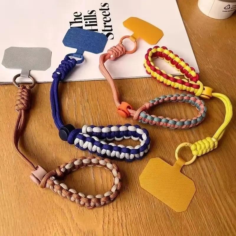 Dệt tay có thể điều chỉnh Đa năng Điện thoại di động Dây đeo cổ tay Dây ngắn Thể thao ngoài trời An toàn tiện lợi Dây chống rơi