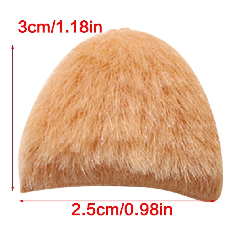 SHI - 10 Tai Mèo Con Táo Lông Thú, Charm 2.5x3cm, Phù Hợp Trang Trí Handmade và Thời Trang