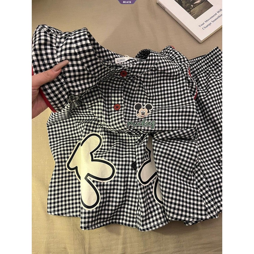 Bộ Đồ Ngủ Mùa Hè Nữ Với Áo Vest Không Tay và Quần Short, Phong Cách Mickey