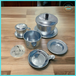 Phin cafe, phin pha cà phê cafe nhôm to cỡ lớn đại loại đẹp sáng bóng giá rẻ - Size Trung, đai, cồ