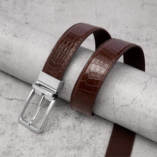Thắt lưng da xỏ kim, thắt lưng da cá sấu thật FTTLeather dây nịt nam da bụng mặt xỏ kim cao cấp DF94