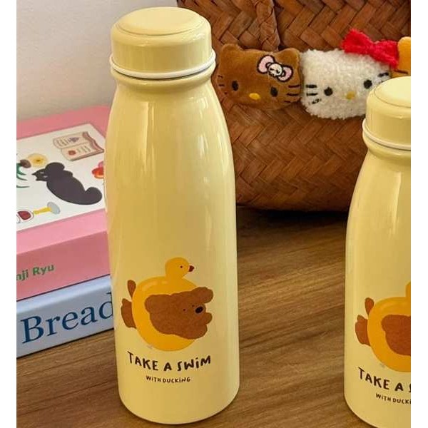 🔥 Giá trị cao 🔥 Tách Cà Phê Đá di động Quà tặng Công Suất Lớn Thép Không Gỉ có hàng sẵn tumbler Ngoài trời ❄Mèo và chó đôi đầy đủ * sữa fufu hình minh họa dễ thương giữ nhiệt cốc cà phê bằng thép không gỉ 304 với những người yêu thích cốc★