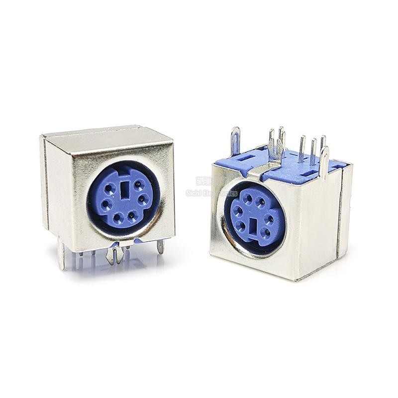 P PS2 Ổ Cắm 6P Tím Xanh Đen 6 Lõi Chuột Ổ Cắm Bàn Phím Giao Diện Nữ S-Terminal Bao Gồm Tất Cả Sáu @