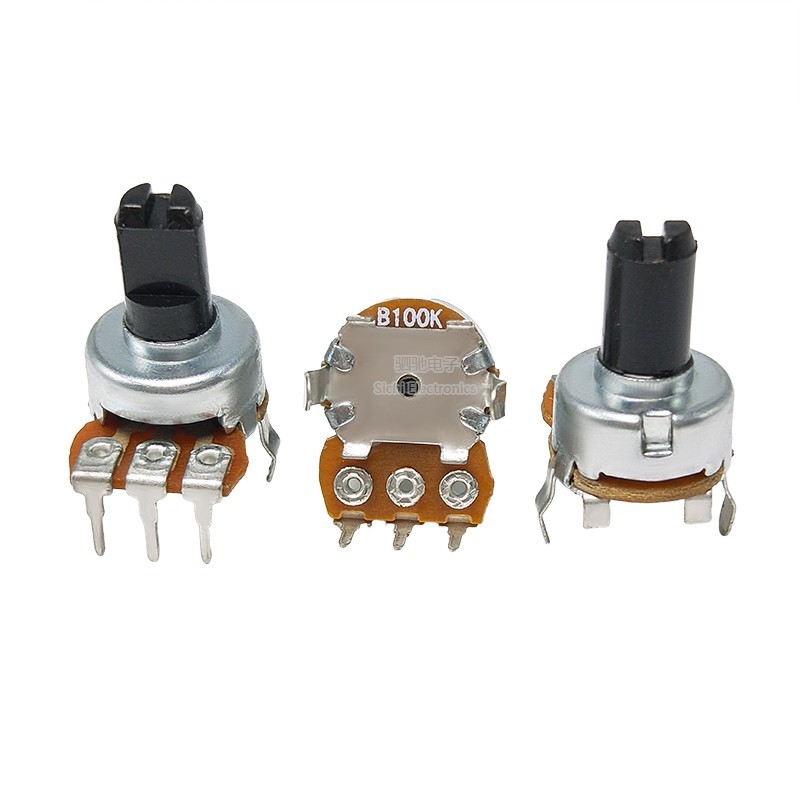 121 Loại Đơn Xoay Điện Áp 3-Pin B10K50K100K Nửa Trục Plum Tay Cầm Bộ Khuếch Đại Công Suất Điều Chỉnh Âm Lượng Âm Thanh