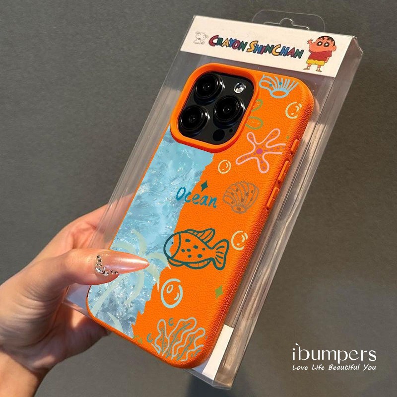 ibumpers Ốp Điện Thoại iPhone Họa Tiết Nguyên Tố Biển Hợp Thời Trang Cho IPhone 16 15 14 12 13 11 Pro Max IP 7 8 Plus X XS XR Ốp Lưng Mỏng Silicon Mềm Da Họa Tiết