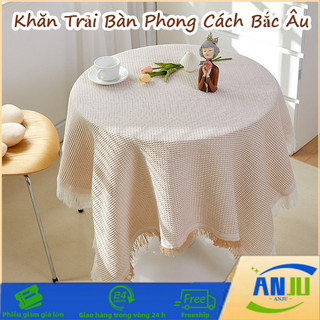 Khăn Trải Bàn Phong Cách Bắc Âu, Hoạ Tiết Tối Giản, Chất Liệu Cao Cấp,  Decor Phòng Khách Sang Trọng