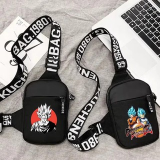 Túi đeo ngực Dragon Ball mới hoạt hình nhẹ và thời trang túi đựng điện thoại di động túi đeo chéo du lịch túi đeo vai đa năng
