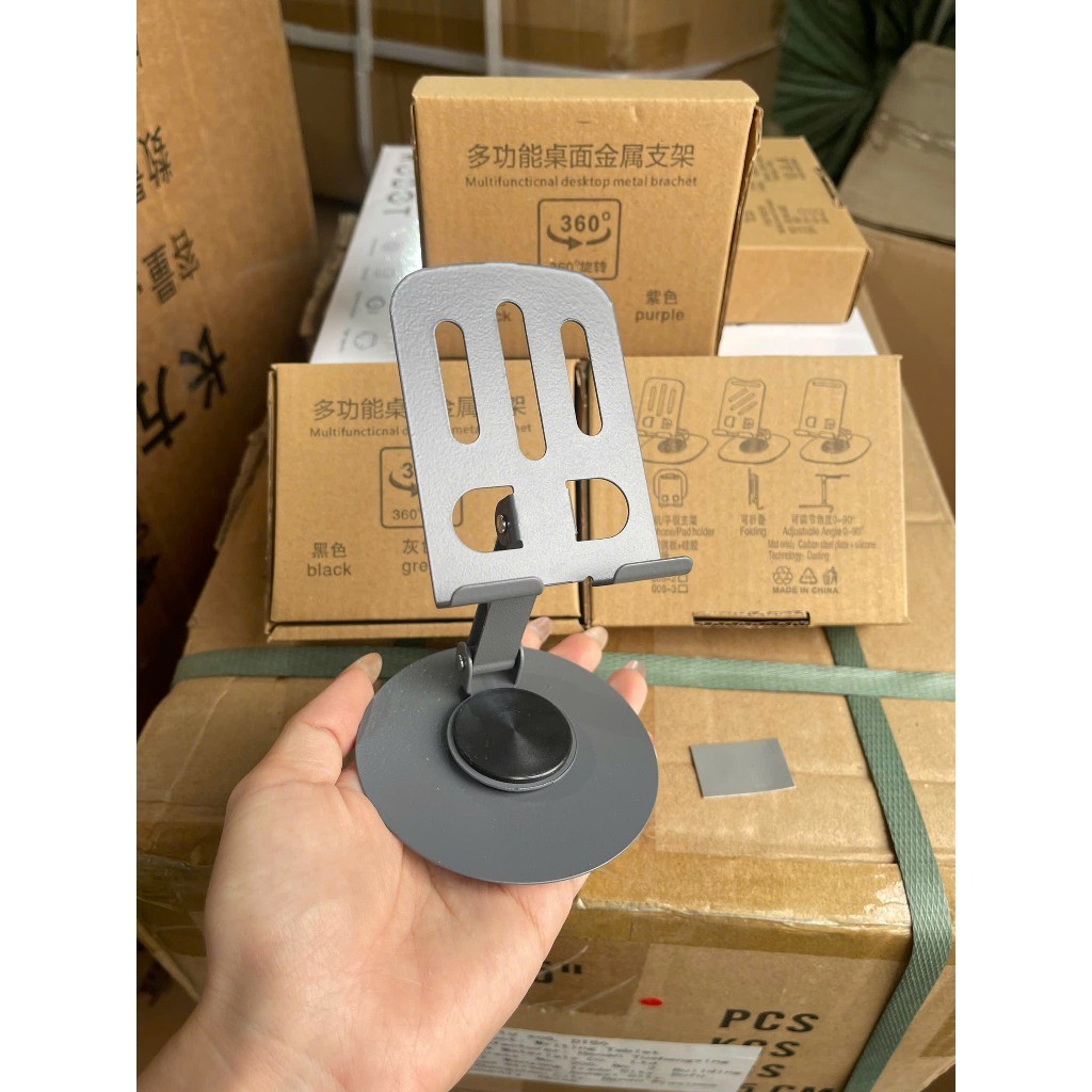 Giá đỡ điện thoại để bàn L98 chân xoay 360 độ tiện lợi bằng hợp kim nhôm gấp gọn