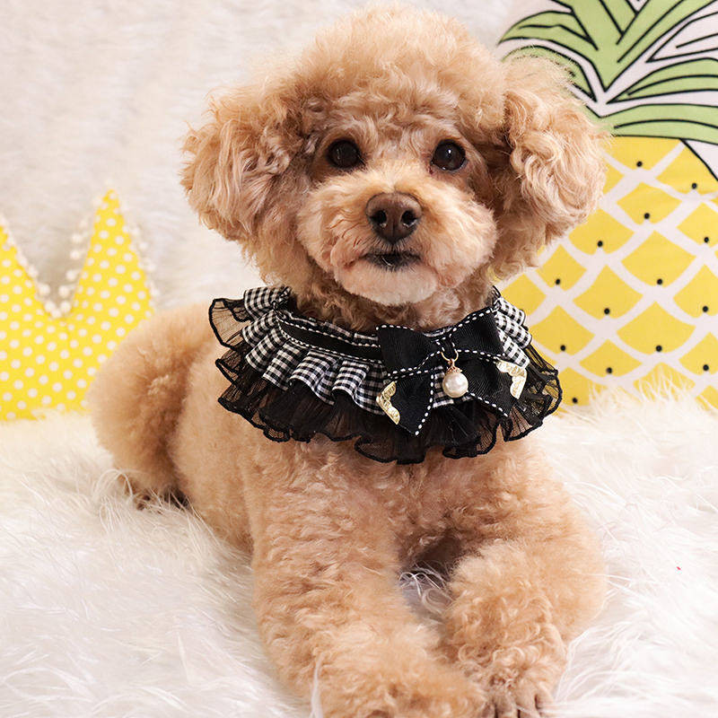 【Ready Stock】 Pet Cat Dog Rabbit Lace Collar Saliva Towel Photo Accessories New New Year Christmas Scarf Bib xzmU
