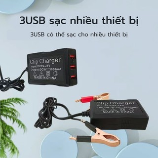 [COD] Sạc USB 12V 24V Ra 5V Dành Cho Xe Máy Ô Tô – Nhỏ Gọn, Đa Dụng, Cắm Ắc Quy Là Sạc Được