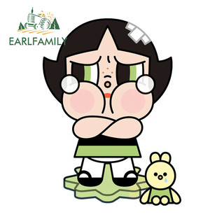 EARLFAMILY Powerpuff Girls x Crybaby Xe Dán Chống Thấm Nước Chống Trầy Xước Vinyl Decal Thích Hợp Cho Xe Máy Kính Chắn Gió Hành Lý Ốp Lưng Thân Cây
