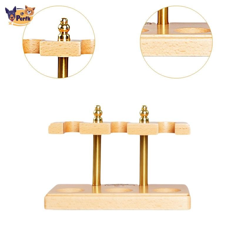 Giá đỡ ống gỗ 3 vị trí trưng bày, sắp xếp chắc chắn, màn hình hỗ trợ ống