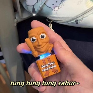 Nút âm thanh Đồ chơi Tung Tung Tung Tung Sahur Ý Móc khóa Nút đồ chơi Làm cho âm thanh Mặt dây chuyền