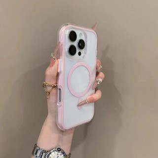 Ốp điện thoại di động từ tính 2 trong 1 thạch màu trong suốt sang trọng cho iPhone16 15 14 13 12 11 Pro Max bảo vệ camera chống sốc chống rơi mặt sau mềm