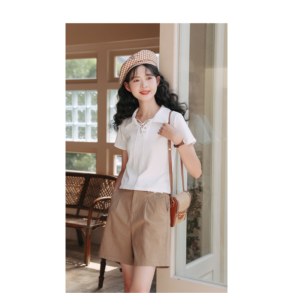Mutu Cao Cấp Quần Short Kaki Phong Cách Mới, Ống Rộng, Thích Hợp Mặc Ngày Thường - Quần Đai Miễn Phí
