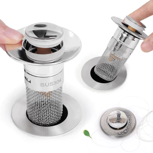 Nút chặn thoát nước bồn rửa mặt Lõi Đồng 2in1 - Có Bộ Lọc Rác Ngăn Tắc, Thoát Nước Nhanh, Lắp Đặt Dễ Dàng