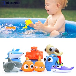 OKCATZONE Vui Nhộn Động Vật Biển Hình Dạng Bắn Đồ Chơi Bóp Tắm Cá Mập Cao Su Thân Thiện Với Môi Trường Đồ Chơi Tắm Cho Bé Trẻ Em Tắm I5M8