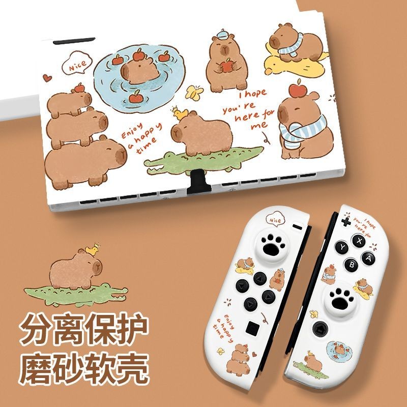 Ốp Bảo Vệ Mềm Capybara Dễ Thương Cho Nintendo Switch 2 Ốp Lưng Có Thể Tháo Rời Cho Switch 2 Joycon Switch Oled Case