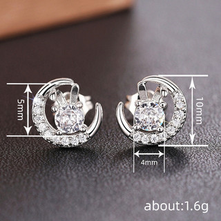 Bông tai zircon bạc S925 đơn giản, thời trang - quà tặng đẹp