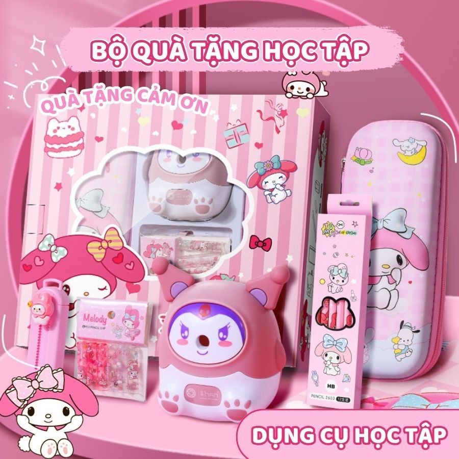 Quà Tặng Dụng Cụ Học Tập Màu Hồng - Bộ Đồ Dùng Học Tập Dễ Thương, Giá Rẻ, Đầy Đủ Dụng Cụ Cho Bé