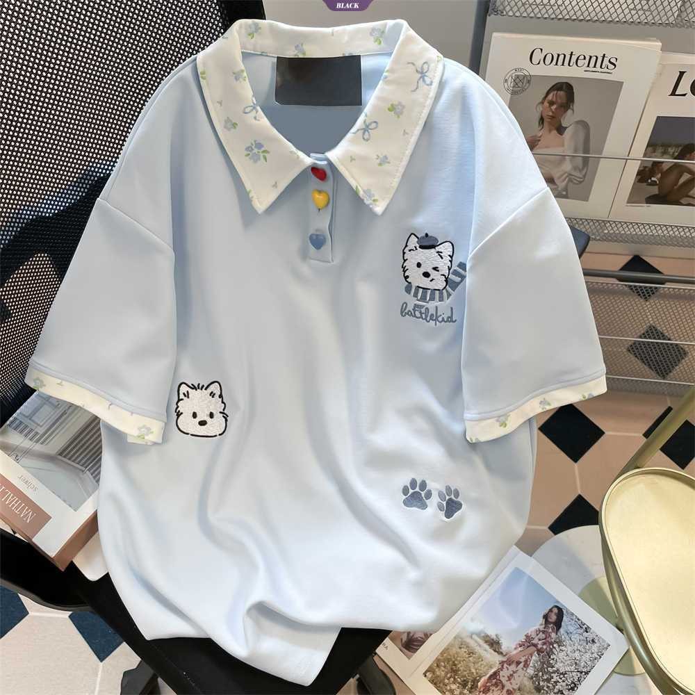 Áo Thun Slouchy Hoa Chắp Vá, Thời Trang Hè Cho Nữ