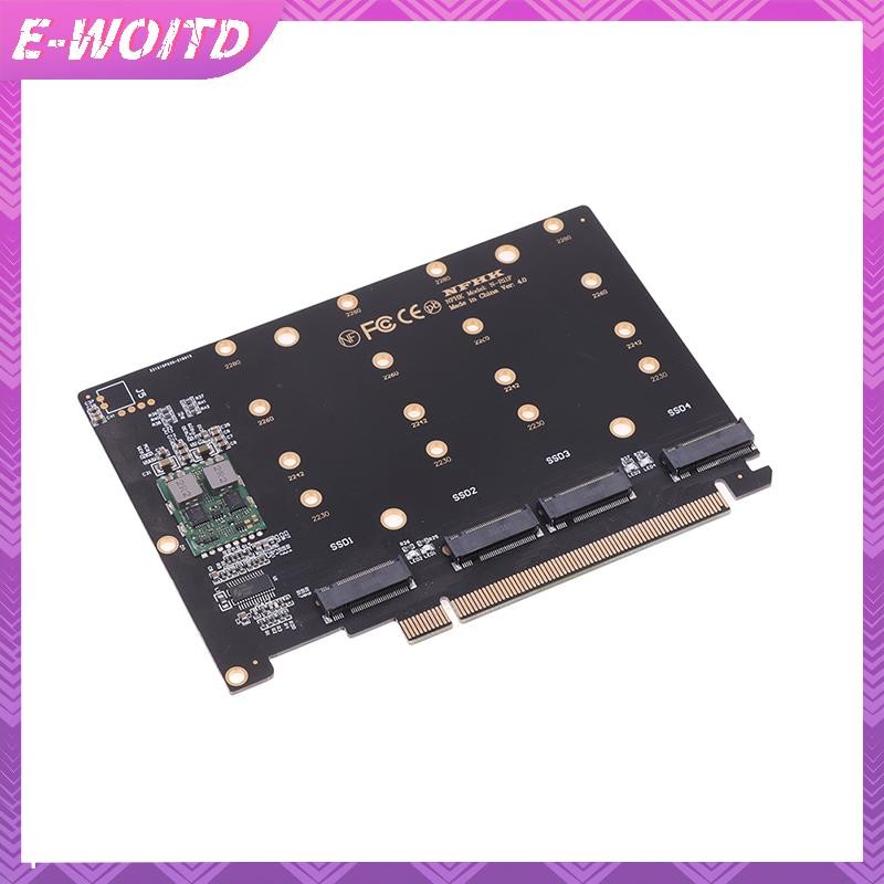 E-woitd 4 Cổng M.2 NVMe SSD sang PCIE X16M Key Ổ Cứng Chuyển Đổi Đầu Đọc Thẻ Mở Rộng HNVN