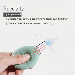 [SUFO] Máy hút mũi silicon cho bé + hộp + kẹp bông, chống chảy ngược, dễ vệ sinh