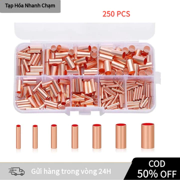 【COD】Bộ Cos Đồng 250 Cái, Đầu Nối Dây Ống Đồng Nhỏ Chất Lượng Cao, Chống Rỉ Sét