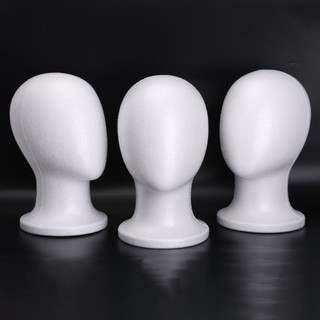 Đầu Mannequin Xốp NICOLOO, Đế trưng bày tóc giả màu trắng ổn định, Mẫu đầu xốp nhẹ