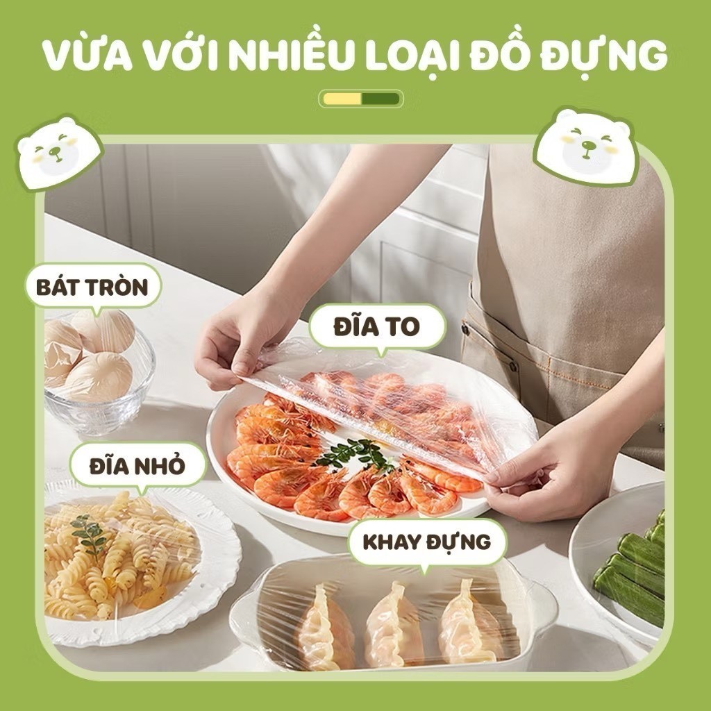 (BỊCH LỚN) Túi 300 cái màng bọc thực phẩm TOTO, chất liệu PE dày an toàn, siêu tiện lợi